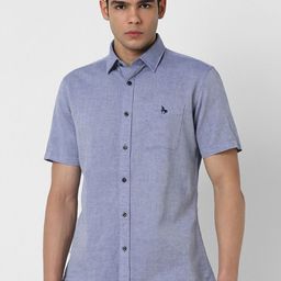 Van Heusen Sport Slim Fit Spread Collar Cotton Linen Casual Shirt-image-79