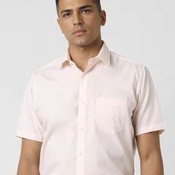 Van Heusen Men Spread Collar Solid Cotton Formal Shirt-picture-17
