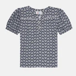 YOUNG Girls BIRDS Geometric Printed Top-image-5