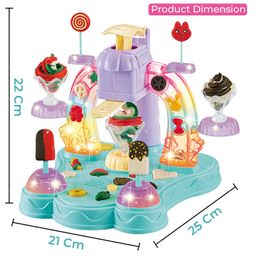 Fiddlerz Colorful Music Ice Cream 3D Color Mud Set With Light Music For Children DIY Ice Cream Machine Colored image 3