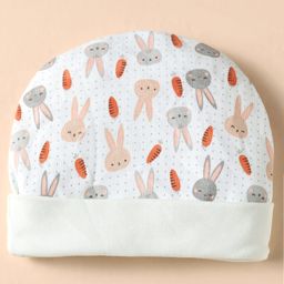 Ben Benny Interlock Knit Cap Mitten & Booties Set with Bunny Print White - Diameter 10 cm image 3