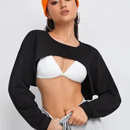 QIOA Women Solid Boxy Crop Top-image-73