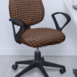 Cortina Set Of 2 Brown Bubble Stretchable Office Chair Cover-4