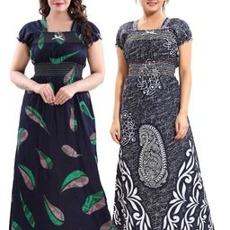 Inner Beats Pack Of 2 Cotton Blend Nightdress-picture-32