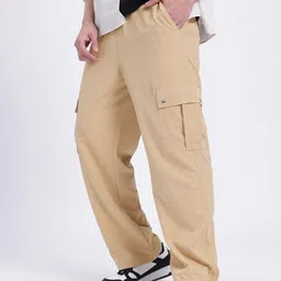 glitchez Men Urban Utility Baggy Fit Cargo Trousers-image-95
