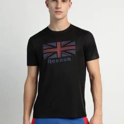 Reebok Black Regular Fit Print T-Shirt-image-87