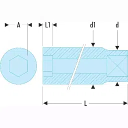 FACOM 12.7 mm (1/2 Inch) Long Socket 6 Point 26 mm, S.26HLA image 2