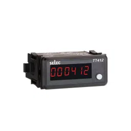 Selec 6 Digits LED 90-270 V AC/DC Panel Mount Time Interval Meters, TT412B-15