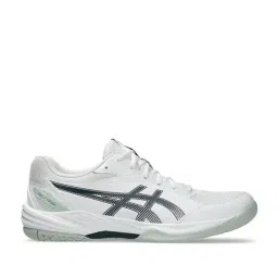 Asics Men's GEL-TASK 4 White & Tranquil Teal Indoor Court Shoes-picture-10