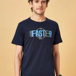 Ajile by Pantaloons Navy Cotton Slim Fit Printed T-Shirt-image-31