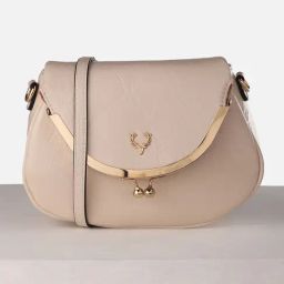 Allen Solly Beige Textured Medium Sling Handbag-image-50