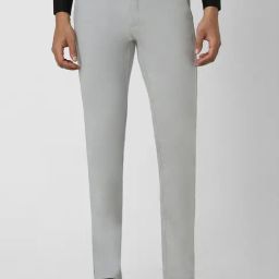 Van Heusen Grey Cotton Slim Fit Trousers-image-86