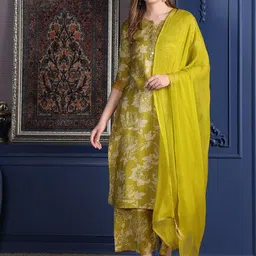 Berrylicious Women Floral Printed Kurta with Palazzos & Dupatta-picture-15