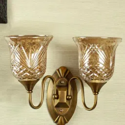 kapoor lamp shades Kapoor E Illuminations Orah Golden Glass Wall Light - Set of 1-picture-19