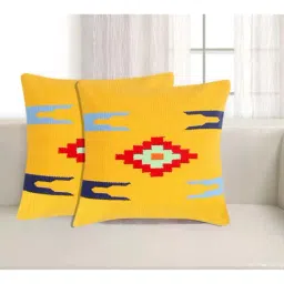 Saral Home Yellow Cotton Cushion Covers - Set of 2-picture-10