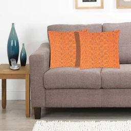 Saral Home Orange Cotton Cushion Covers - Set of 2-image-105