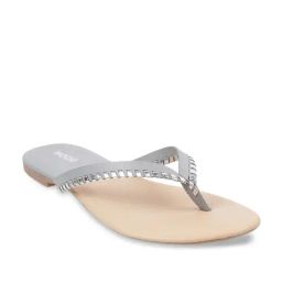 Mochi Women's Grey Thong Sandals-image-65
