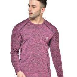 Chkokko Magenta Regular Fit Sports T-Shirt-image-57