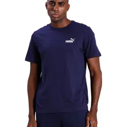 Puma Essentials Blue Round Neck T-Shirt-image-64