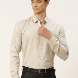 Sojanya Beige Cotton Linen Regular Fit Self Pattern Shirt-image-60