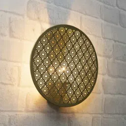 Homesake Moroccan Golden Metal Wall Sconce Lamp-image-20