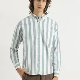 United Colors Of Benetton Green Cotton Regular Fit Striped Shirt-picture-16