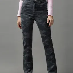 SHOWOFF Grey Camou Pattern Mid Rise Jeans-image-12