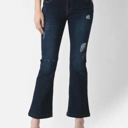 Crimsoune Club Navy Distressed Relaxed Fit Mid Rise Jeans-image-90