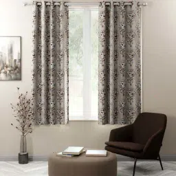 Bianca SANTORO Brown Faux Silk 5 Ft. Window Curtain - Set of 2-2
