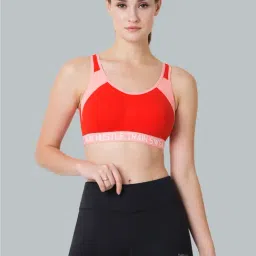 Van Heusen Red & Pink Cotton Color-Block Sports Bra-picture-30