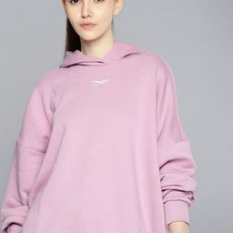 Reebok Women Lavender Hooded Studio Solid Sweatshirt-picture-29