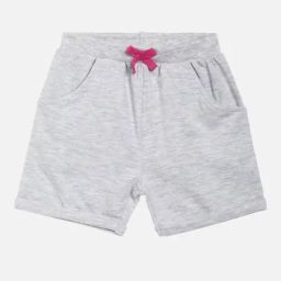 MINIKLUB Grey Baby Girls Thigh Length Shorts-image-3