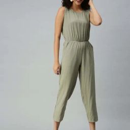 SHOWOFF Olive Cotton Jumpsuit-image-15