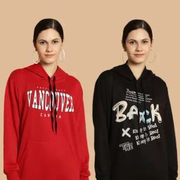 Vimal Jonney Maroon & Black Printed Sweatshirt - Pack Of 2-image-63