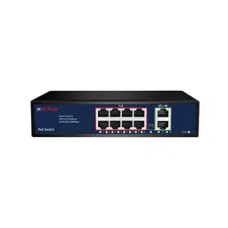 CP PLUS PoE Switch 10 Ports with 8 PoE Ports + 2 Gigabit Uplink Ports, CP-DNW-HPU8G2-96-V3-16