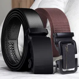Metronaut Men Pack of 2 Textured Belt-image-82