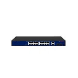 CP PLUS PoE Switch 20 Ports with 16 Gigabit PoE Ports & 2 Gigabit Uplink Ports + 2 SFP Ports, CP-DNW-GPU16G2F2-20-27