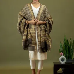 Ushvii Ethnic Motifs Printed Cotton Silk Dupatta-picture-31