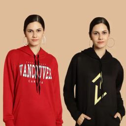 Vimal Jonney Maroon & Black Printed Sweatshirt - Pack Of 2-image-89