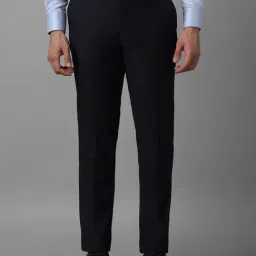 Louis Philippe Navy Blue Slim Fit Trousers-image-63