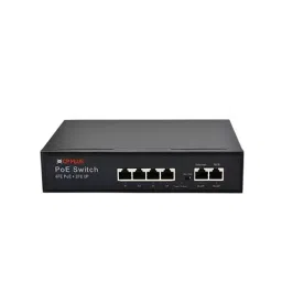 CP PLUS PoE Switch 4 PoE Ports 10/100 with 2 10/100 Mbps Uplink Ports, CP-SAVW-HPU4H2-65-26