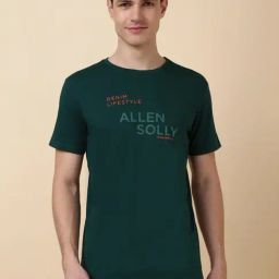Allen Solly Green Cotton Regular Fit Printed T-Shirt-image-65