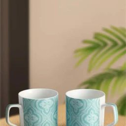 Living Scapes by Pantaloons Blue Bone China Cups (0.22 L) - Set of 2-image-41