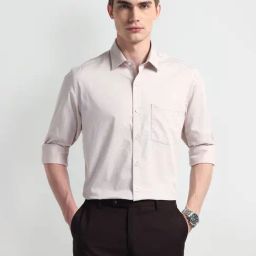 Arrow Pink Cotton Regular Fit Printed Shirt-picture-30