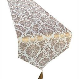 Pink Parrot White & Yellow Woven Designed Tasseled TableRunner-image-13