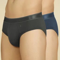 XYXX Charcoal & Blue Cotton Briefs - Pack of 2-picture-8