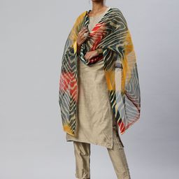 swatika Printed Net Dupatta With Gotta Patti image 2