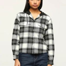 Pepe Jeans Black & White Cotton Chequered Shirt-image-36