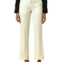 Allen Solly Beige Regular Fit Striped Trousers-image-72