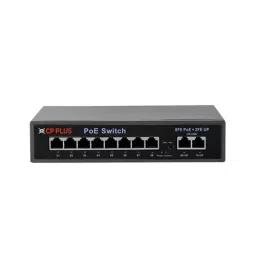 CP PLUS PoE Switch 8 PoE Ports 10/100 with 2 10/100 Mbps Uplink Ports, CP-SAVW-HPU8H2-96-19